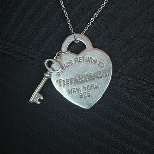 Tiffany & Co. Heart Pendant with Key Charm